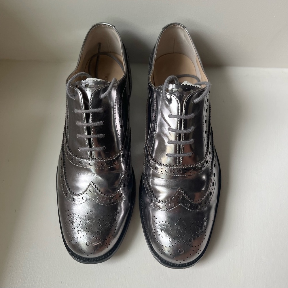 Botkier Callista Oxford Shoes in Metallic Pewter - Picture 3 of 10